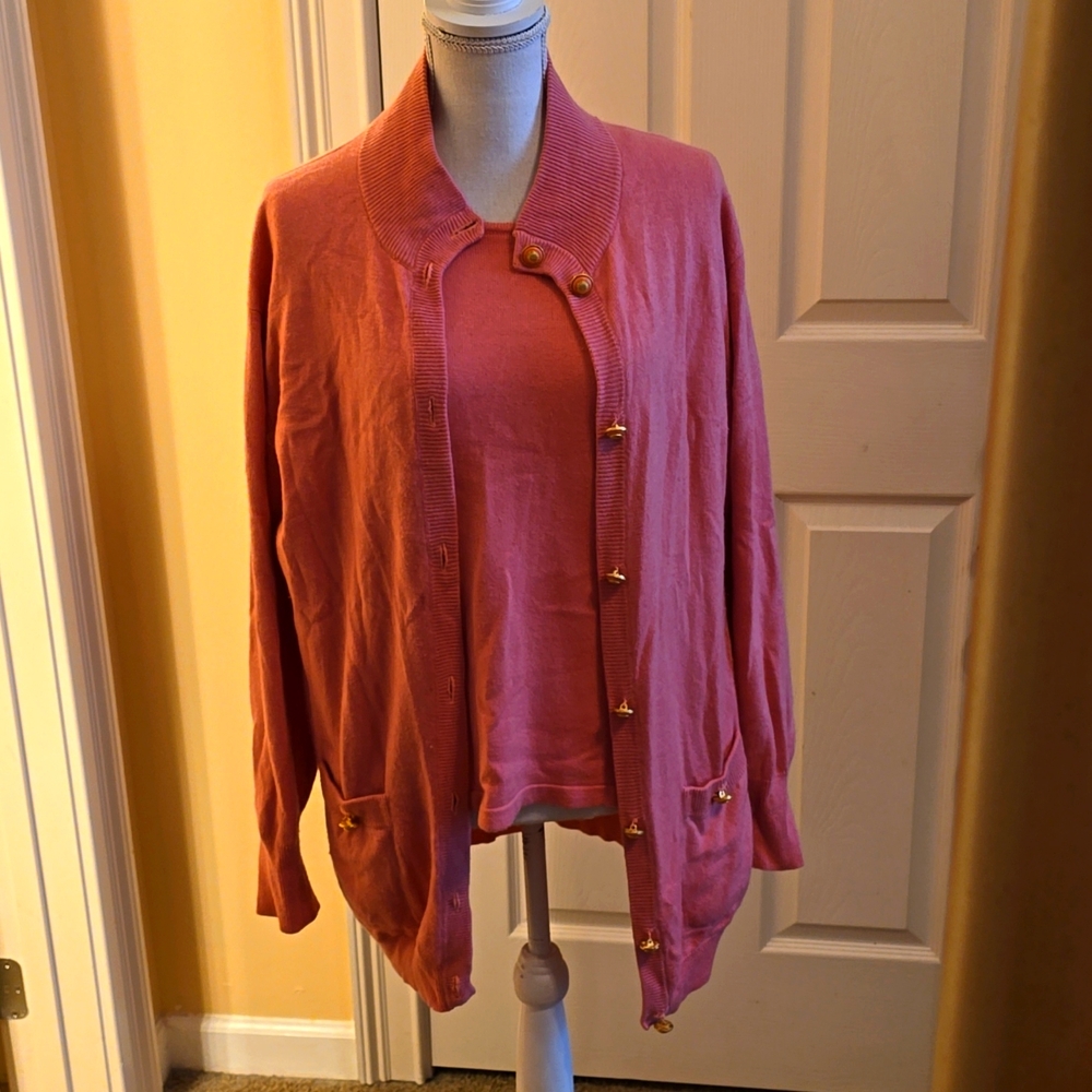CARLISLE/SPORT SILK & CASMER SWEATER SET SIZE LARGE